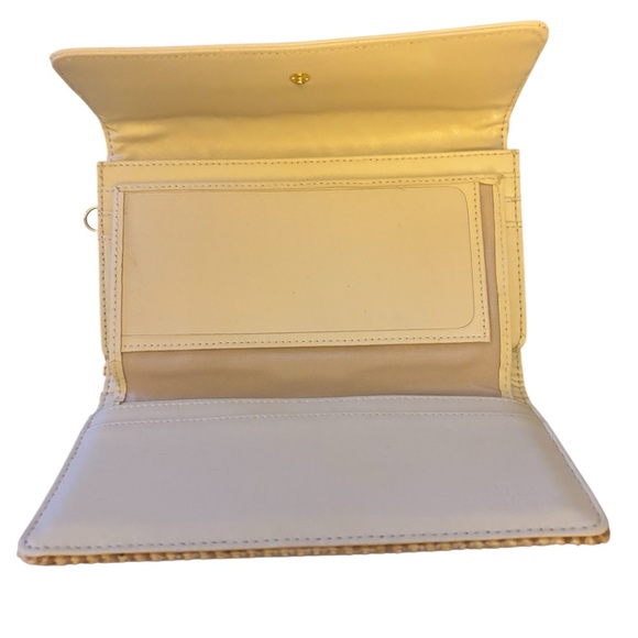 Etienne Aigner Beige Woven Clutch Wallet Natural Wicker Raffia -never used - Picture 4 of 4